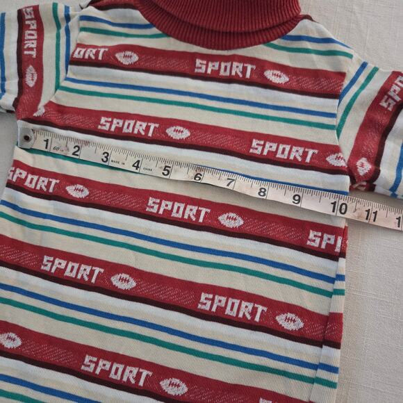 Vintage Sport Football Striped Turtleneck 3t - Picture 4 of 6